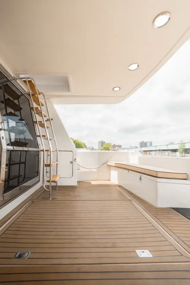 Valhalla rear deck set for guest boarding at Port Credit
